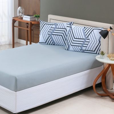 Jogo de Cama Lençol Sonho Bom Solteiro em Malha 3 Peças - Cinza - 100% Algodão