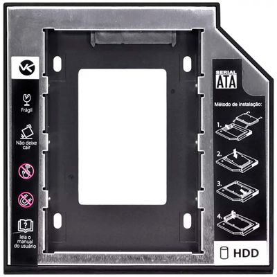 Adaptador Caddy para HD ou SSD gaveta DVD notebook SATA 12.7mm AC-127 VINIK