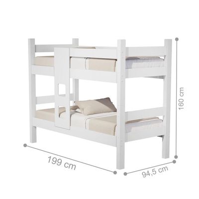 Beliche Solteiro Madri Branco Com Colchões
