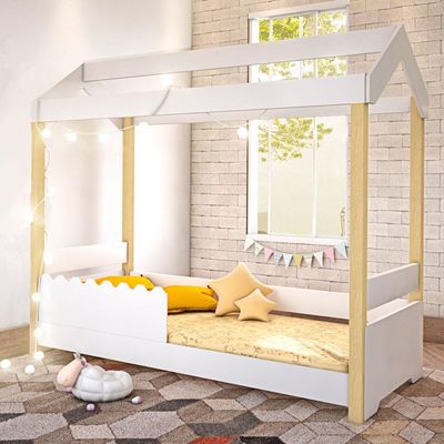 Cama De Solteiro Poppy Branco Com Led