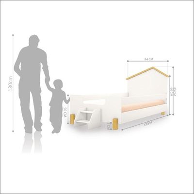 Cama De Solteiro Marques Branco/natural Com Colchão