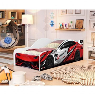 Cama Solteiro Carro Vermelho Power Com Colchão