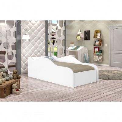 Cama Carro Turbo Infantil Branco Com Colchão
