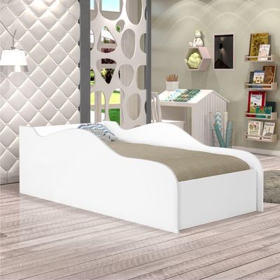 Cama Carro Turbo Infantil Branco Com Colchão