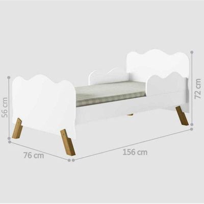 Mini Cama Nuvenzinha Branca Com Proteção Lateral E Colchão