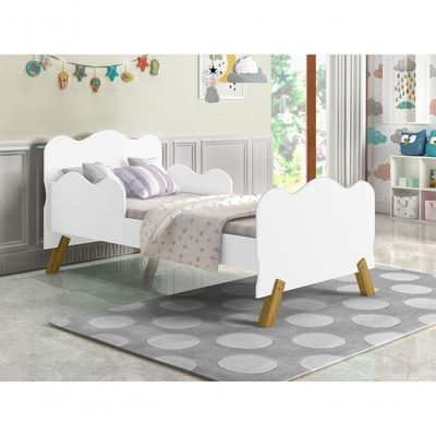 Mini Cama Nuvenzinha Branca Com Proteção Lateral E Colchão
