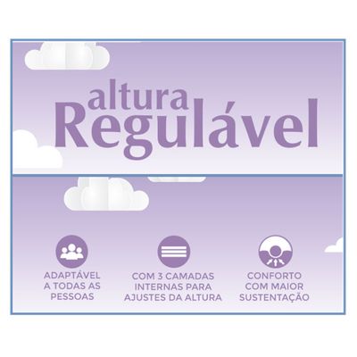 Kit 2 Travesseiros Altura Regulável 50cm x 70cm Duoflex
