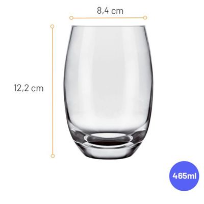 Jogo de Copos SM Aruba 465ml com 6 Peças Fumê 30611 - Nadir