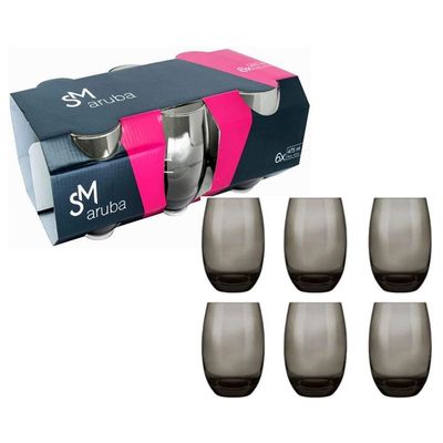 Jogo de Copos SM Aruba 465ml com 6 Peças Fumê 30611 - Nadir