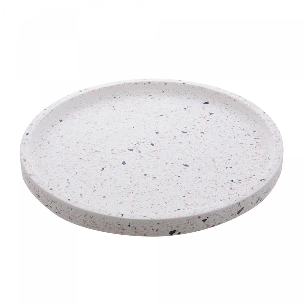 Bandeja Redonda de Mármore Terrazo 30cm - Lyor