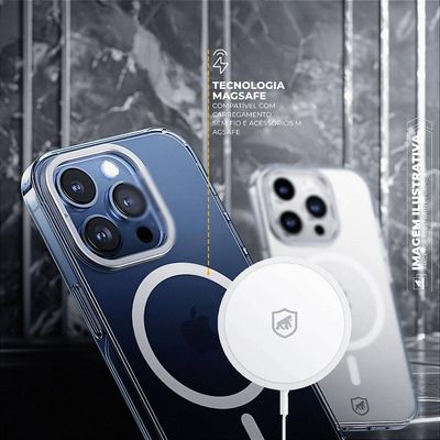 Capa para iPhone 15 Pro Max - MagSafe Crystal Armor Stand - NÃO AMARELA - Gshield