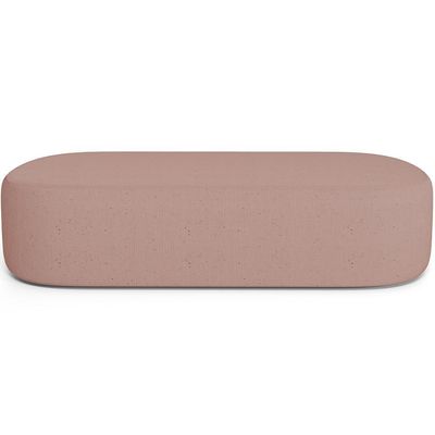 Puff Decorativo Orgânico Para Living Quarto 160cm Doha W01 Linho Rosê - Lyam Decor