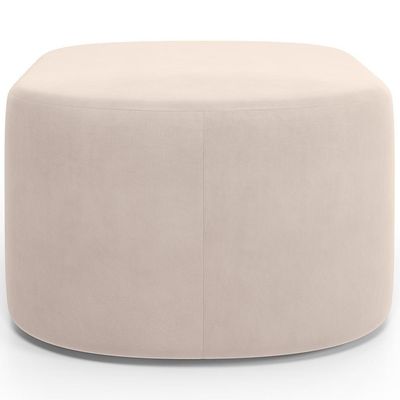 Kit 2 Puffs Decorativos Orgânico Para Living Quarto 70cm Doha W01 Suede Bege - Lyam Decor
