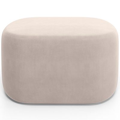 Kit 2 Puffs Decorativos Orgânico Para Living Quarto 70cm Doha W01 Suede Bege - Lyam Decor