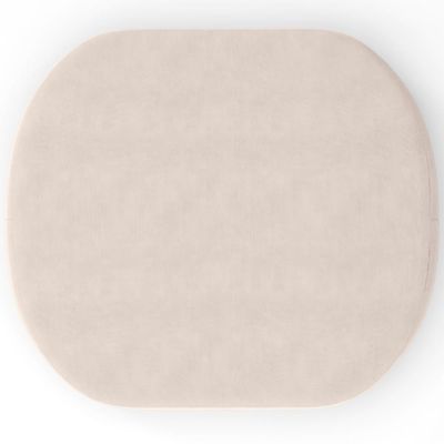 Kit 2 Puffs Decorativos Orgânico Para Living Quarto 70cm Doha W01 Suede Bege - Lyam Decor
