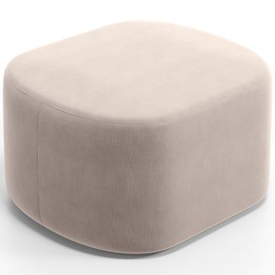 Kit 2 Puffs Decorativos Orgânico Para Living Quarto 70cm Doha W01 Suede Bege - Lyam Decor