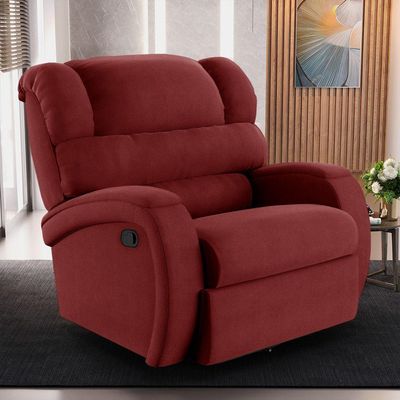 Poltrona Do Papai Sala De Cinema Reclinável Manchester Glider Manual Giratória Veludo Vermelho