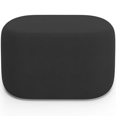 Kit 2 Puffs Decorativos Orgânico Para Living Quarto 70cm Doha W01 Suede Preto - Lyam Decor