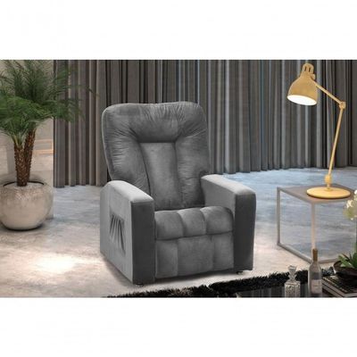 Poltrona Do Papai Reclinável Pallas Mx5 - Veludo Chumbo