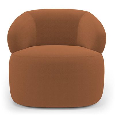 Kit 02 Poltronas Giratória E 01 Sofá Orgânico Glee 02 Lugares 140cm Bouclê Terracota - Desk Design