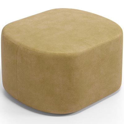Kit 2 Puffs Decorativos Orgânico Para Living Quarto 70cm Doha W01 Couríssimo Fendi - Lyam Decor
