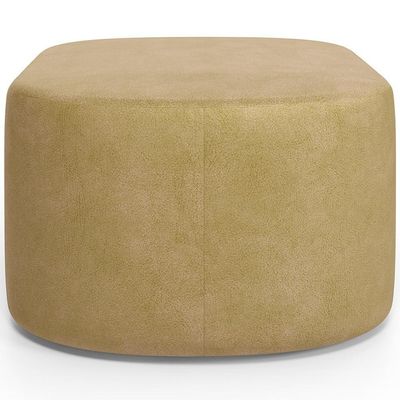 Kit 2 Puffs Decorativos Orgânico Para Living Quarto 70cm Doha W01 Couríssimo Fendi - Lyam Decor