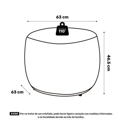 Puff Decorativo Living Aisha Orgânico Suede Bege Claro - Desk Design