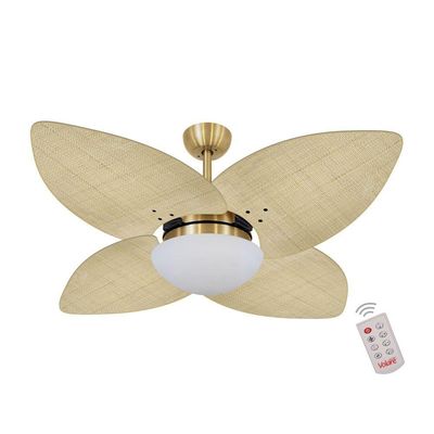 Ventilador De Teto Dourado 4 Pás Palmae Natural 220V 220V