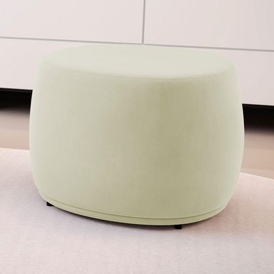 Puff Decorativo Living Aisha Orgânico Suede Bege Claro - Desk Design