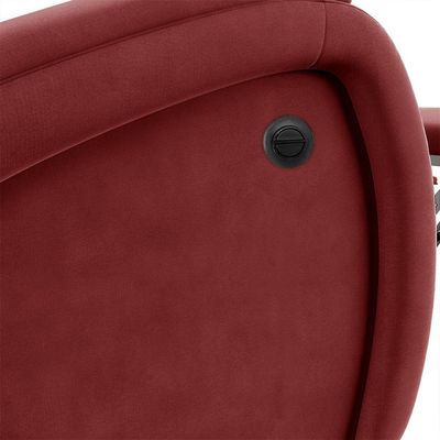 Poltrona Do Papai Sala De Cinema Reclinável Manchester Elétrica Usb Veludo Vermelho