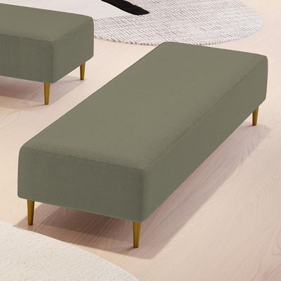 Puff Decorativo Bali W01 Pés Palito 170x60cm Bouclê Oliva - Lyam Decor