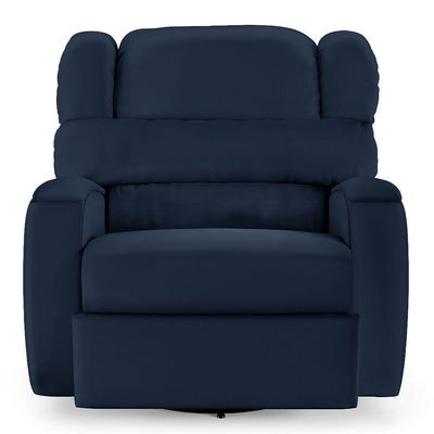 Poltrona Do Papai Sala De Cinema Reclinável Manchester Glider Manual Giratória Pu Azul