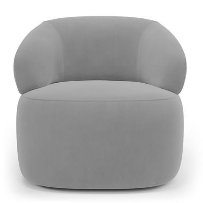 Kit 02 Poltronas Giratória E 01 Sofá Orgânico Glee 02 Lugares 140cm Veludo Cinza - Desk Design