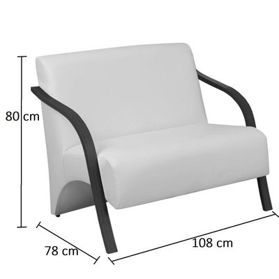 Conjunto Poltronas Vênus Braços Madeira D Salla Suede Cinza
