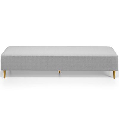 Kit 02 Puffs Decorativo Sala De Estar Bali W01 Pés Palito 210x60cm Bouclê Cinza - Lyam Decor