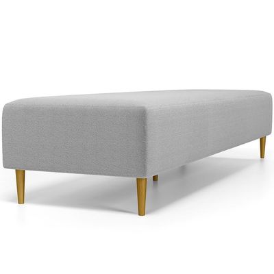 Kit 02 Puffs Decorativo Sala De Estar Bali W01 Pés Palito 210x60cm Bouclê Cinza - Lyam Decor