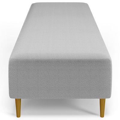 Kit 02 Puffs Decorativo Sala De Estar Bali W01 Pés Palito 210x60cm Bouclê Cinza - Lyam Decor