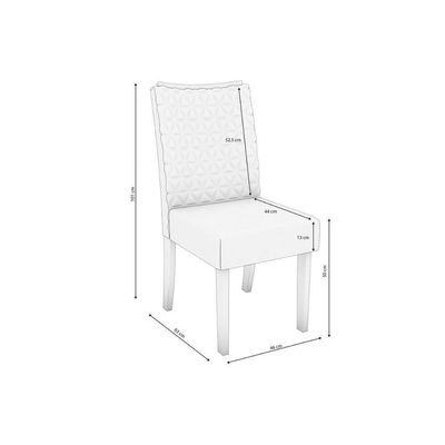 Cadeira Sala De Jantar 2cad129ng Kit 4 Un Nogueira Suede Preto A038
