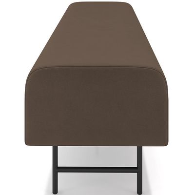 Puff Recamier Decorativo Com Pés Industrial 195cm Novara P05 Veludo Marrom - Lyam Decor