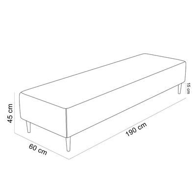 Kit 02 Puffs Decorativo Sala De Estar Bali W01 Pés Palito 190x60cm Pied Poule - Lyam Decor
