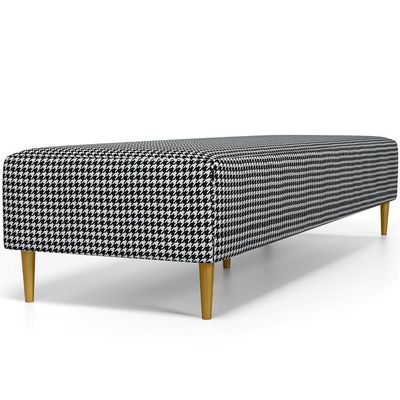Kit 02 Puffs Decorativo Sala De Estar Bali W01 Pés Palito 190x60cm Pied Poule - Lyam Decor