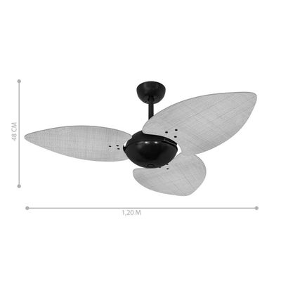 Ventilador De Teto Kovalski Nero Office 3 Pás Preto 127V 110V
