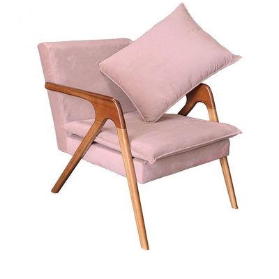 Kit 2 Poltronas Decorativa Monalisa Luxo Dora Bela 0125 Rosa