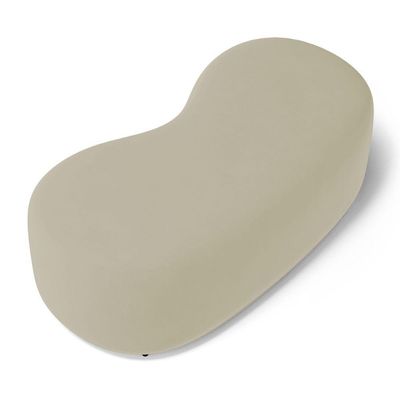 Conjunto 02 Puffs Decorativos Living Aisha Orgânico Veludo Bege - Desk Design