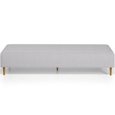 Kit 02 Puffs Decorativo Sala De Estar Bali W01 Pés Palito 190x60cm Linho Cinza - Lyam Decor