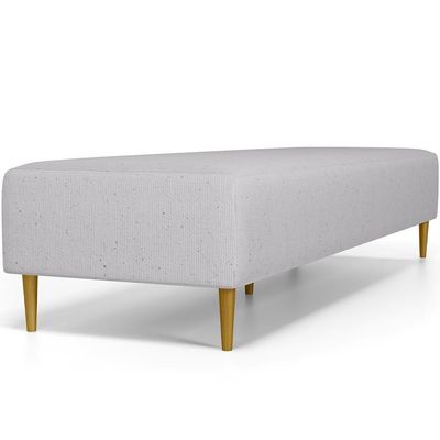 Kit 02 Puffs Decorativo Sala De Estar Bali W01 Pés Palito 190x60cm Linho Cinza - Lyam Decor