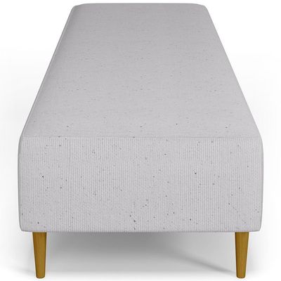 Kit 02 Puffs Decorativo Sala De Estar Bali W01 Pés Palito 190x60cm Linho Cinza - Lyam Decor