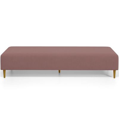 Kit 02 Puffs Decorativo Sala De Estar Bali W01 Pés Palito 170x60cm Suede Rosê - Lyam Decor