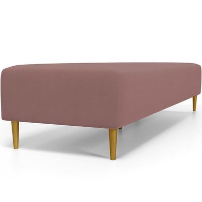 Kit 02 Puffs Decorativo Sala De Estar Bali W01 Pés Palito 170x60cm Suede Rosê - Lyam Decor