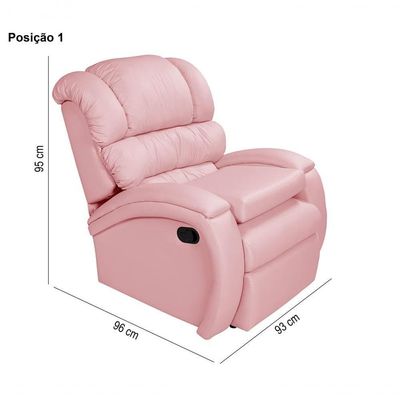 Poltrona Reclinável Imperial Zero Wall Amamentação Com Assento De Elevação Corano Rosa 309